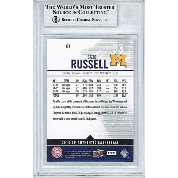 Cazzie Russell Signed UM Wolverines SP Auth Basketball Card Beckett Autographed - Picture 2 of 4